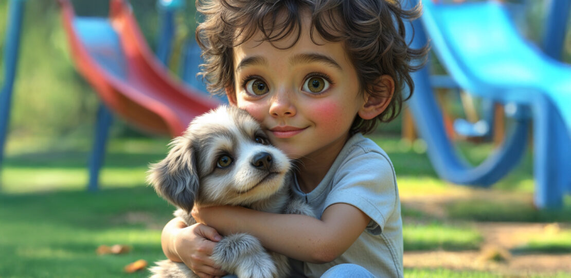 boy with puppy at park_1_1